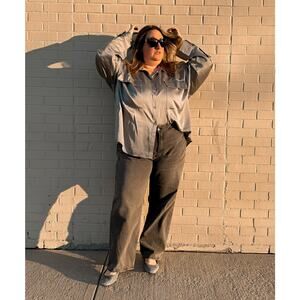 Abercrombie & Fitch Black Plus Size The 90's Slim‎ Straight High Rise Jeans 34